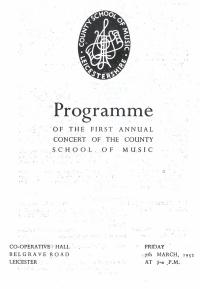 LSSO - Programme Covers - 1952