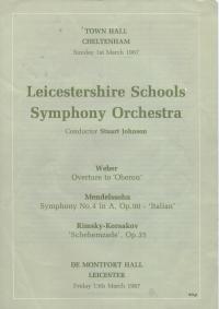 LSSO - Programme Covers and Musicians - 1987 